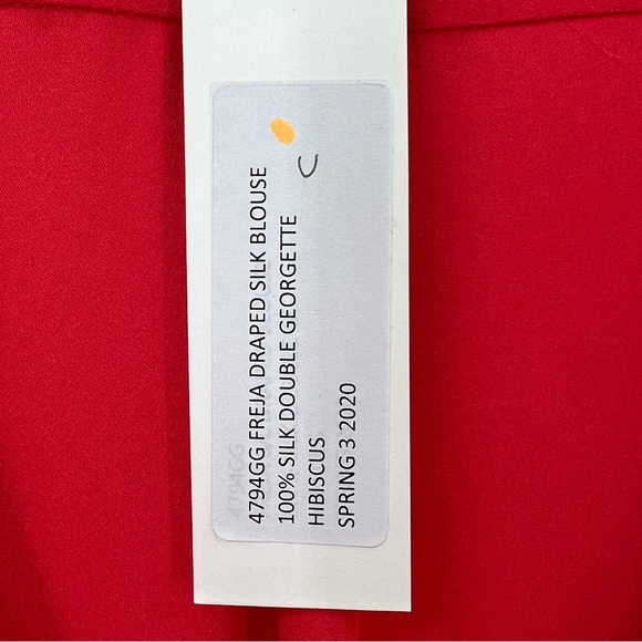 L'Agence Freja Draped Blouse in Hibiscus NWT size XS - Picture 8 of 10